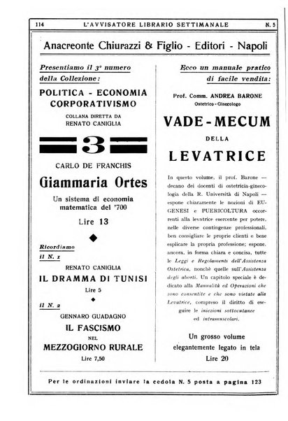 L'avvisatore librario settimanale bollettino bibliografico