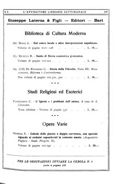 L'avvisatore librario settimanale bollettino bibliografico