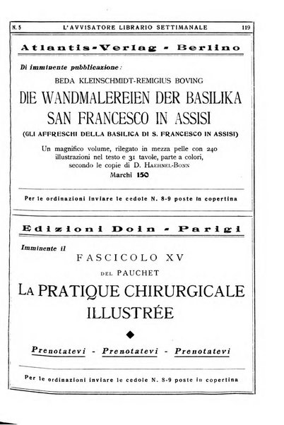 L'avvisatore librario settimanale bollettino bibliografico