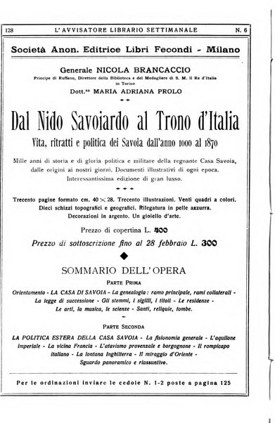 L'avvisatore librario settimanale bollettino bibliografico