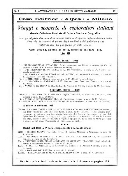 L'avvisatore librario settimanale bollettino bibliografico