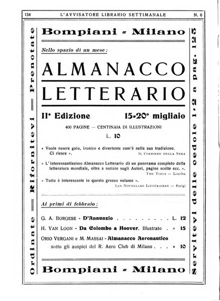 L'avvisatore librario settimanale bollettino bibliografico