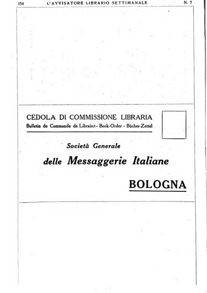 L'avvisatore librario settimanale bollettino bibliografico