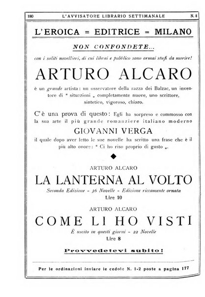 L'avvisatore librario settimanale bollettino bibliografico