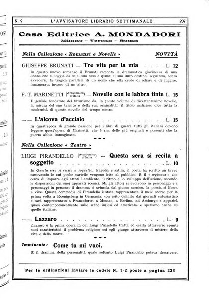 L'avvisatore librario settimanale bollettino bibliografico