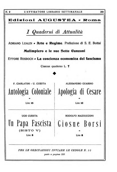 L'avvisatore librario settimanale bollettino bibliografico