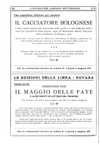 L'avvisatore librario settimanale bollettino bibliografico