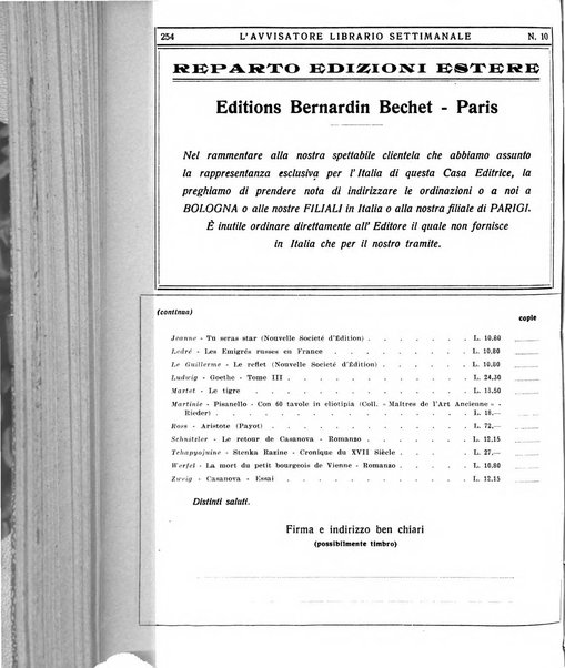 L'avvisatore librario settimanale bollettino bibliografico