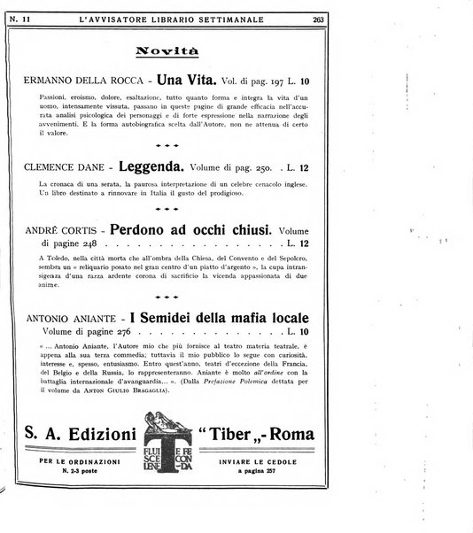 L'avvisatore librario settimanale bollettino bibliografico