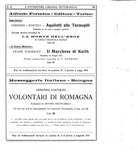 L'avvisatore librario settimanale bollettino bibliografico