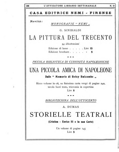 L'avvisatore librario settimanale bollettino bibliografico