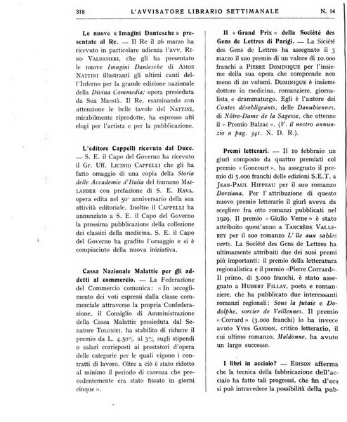 L'avvisatore librario settimanale bollettino bibliografico