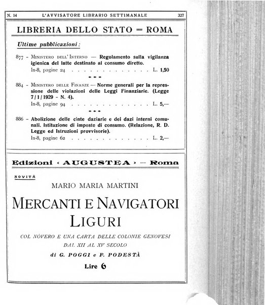 L'avvisatore librario settimanale bollettino bibliografico