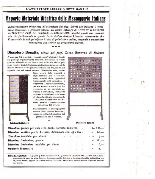 L'avvisatore librario settimanale bollettino bibliografico