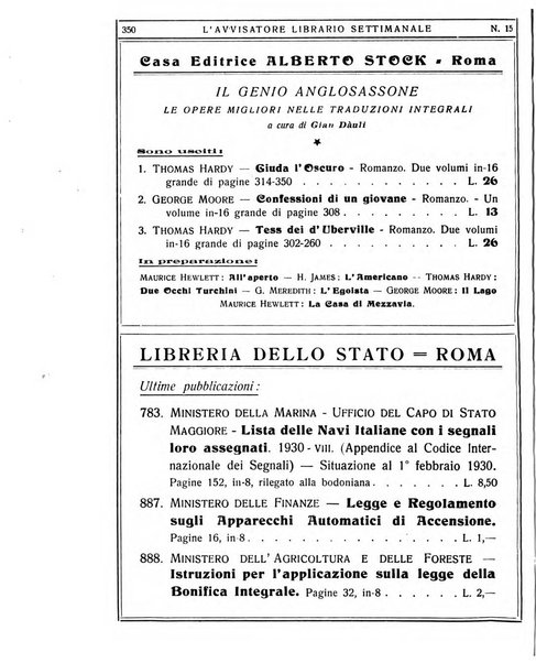 L'avvisatore librario settimanale bollettino bibliografico