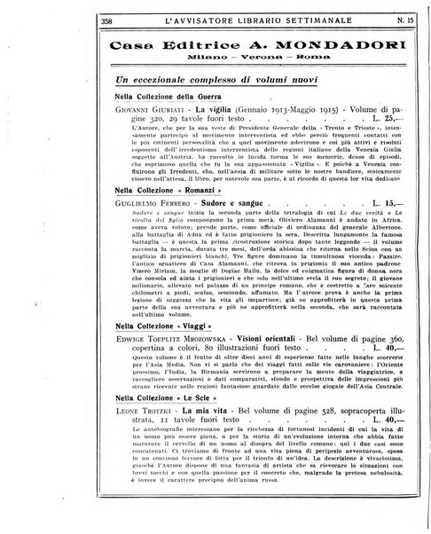 L'avvisatore librario settimanale bollettino bibliografico