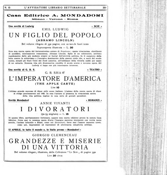 L'avvisatore librario settimanale bollettino bibliografico