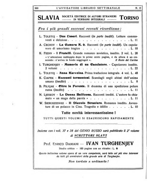 L'avvisatore librario settimanale bollettino bibliografico