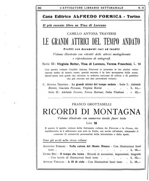 L'avvisatore librario settimanale bollettino bibliografico