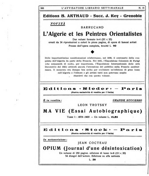 L'avvisatore librario settimanale bollettino bibliografico