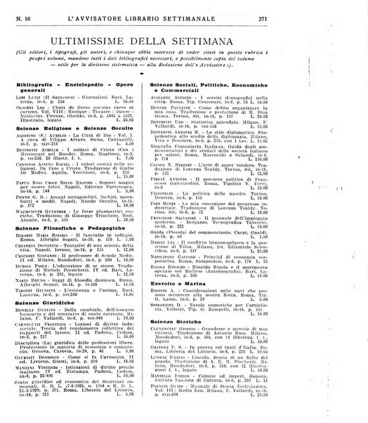 L'avvisatore librario settimanale bollettino bibliografico