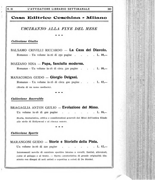 L'avvisatore librario settimanale bollettino bibliografico