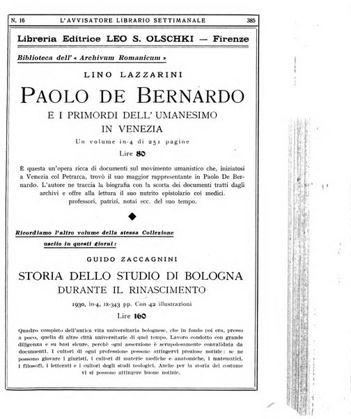 L'avvisatore librario settimanale bollettino bibliografico