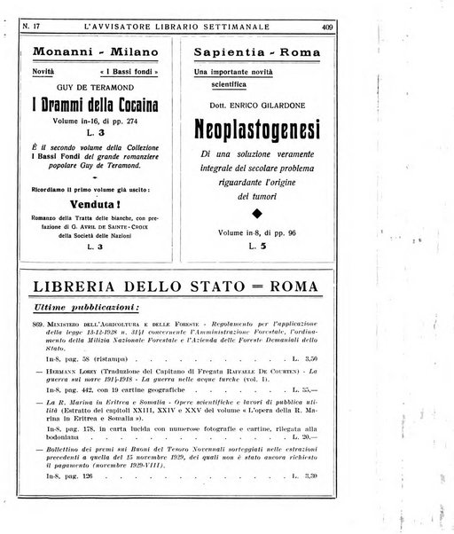 L'avvisatore librario settimanale bollettino bibliografico