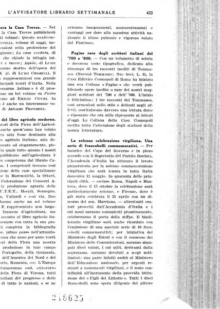 L'avvisatore librario settimanale bollettino bibliografico