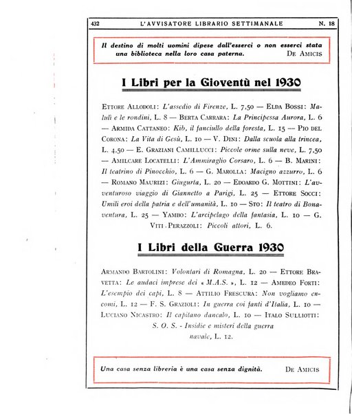 L'avvisatore librario settimanale bollettino bibliografico