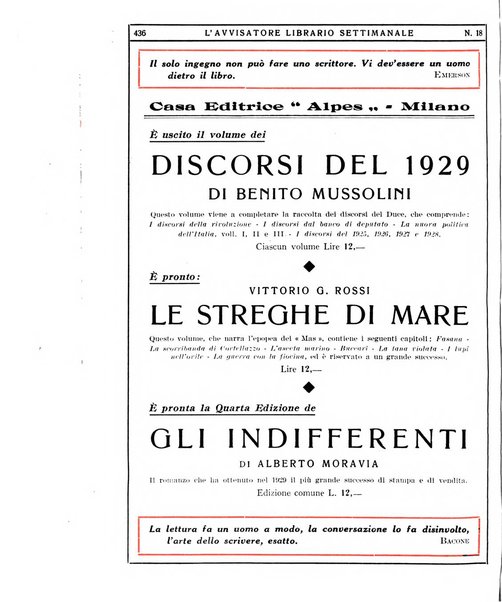 L'avvisatore librario settimanale bollettino bibliografico