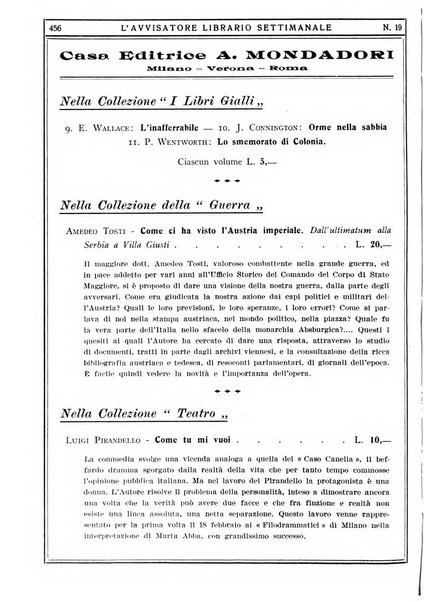 L'avvisatore librario settimanale bollettino bibliografico