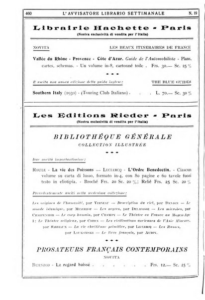 L'avvisatore librario settimanale bollettino bibliografico