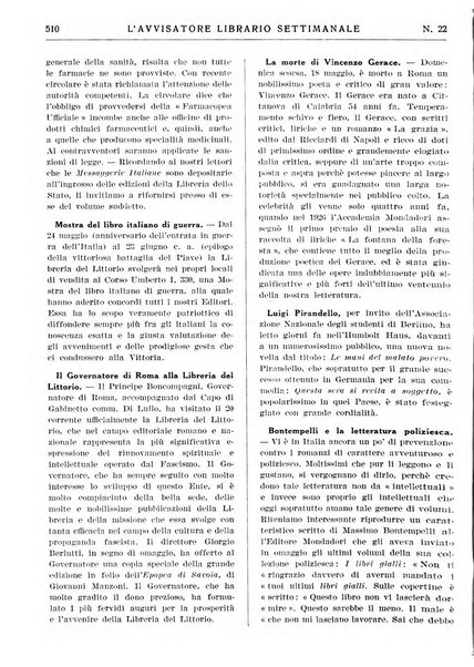 L'avvisatore librario settimanale bollettino bibliografico