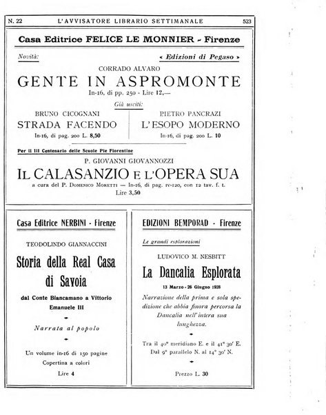 L'avvisatore librario settimanale bollettino bibliografico