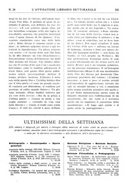 L'avvisatore librario settimanale bollettino bibliografico