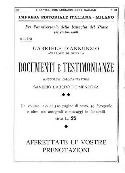 L'avvisatore librario settimanale bollettino bibliografico