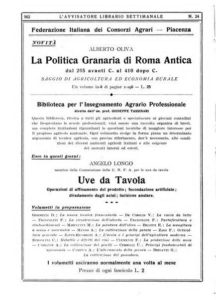 L'avvisatore librario settimanale bollettino bibliografico