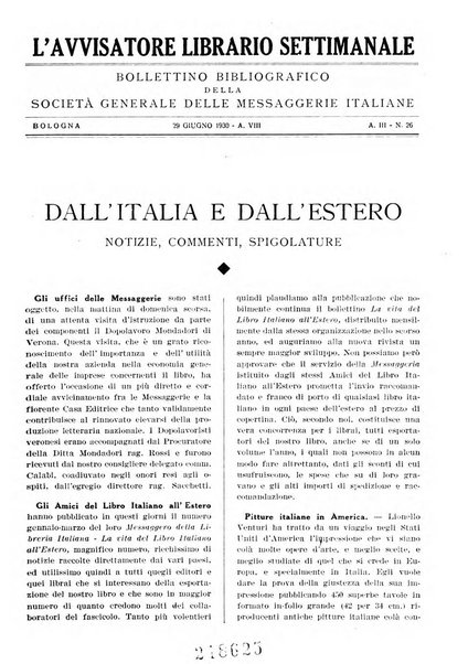 L'avvisatore librario settimanale bollettino bibliografico