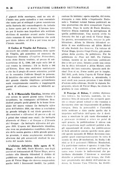 L'avvisatore librario settimanale bollettino bibliografico