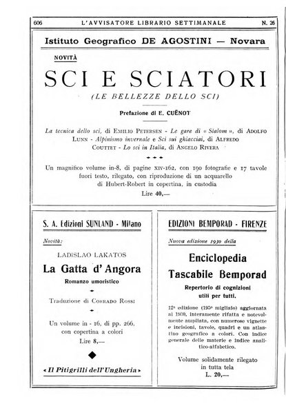 L'avvisatore librario settimanale bollettino bibliografico