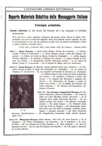 L'avvisatore librario settimanale bollettino bibliografico