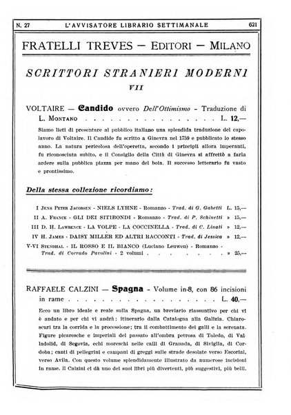 L'avvisatore librario settimanale bollettino bibliografico