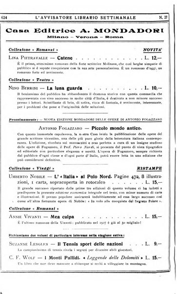 L'avvisatore librario settimanale bollettino bibliografico