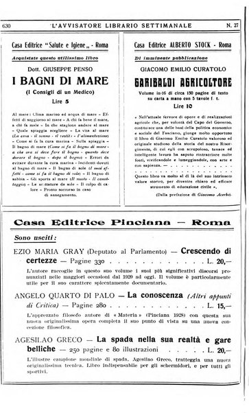 L'avvisatore librario settimanale bollettino bibliografico