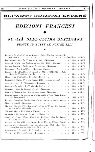 L'avvisatore librario settimanale bollettino bibliografico