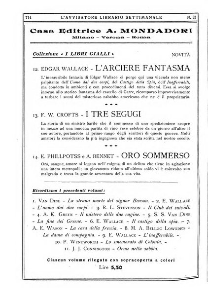 L'avvisatore librario settimanale bollettino bibliografico