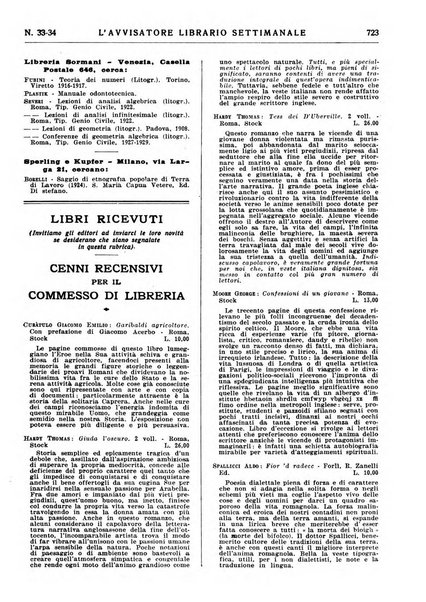 L'avvisatore librario settimanale bollettino bibliografico