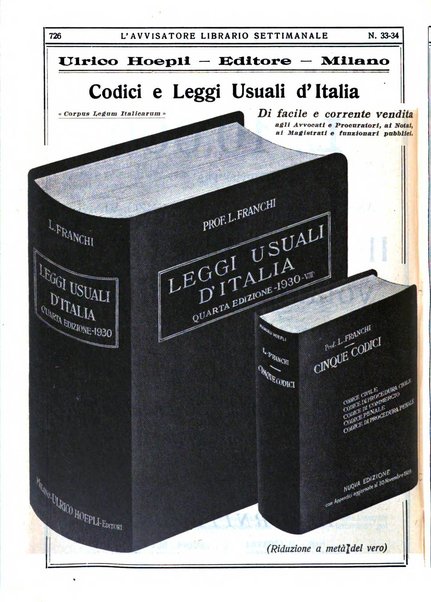 L'avvisatore librario settimanale bollettino bibliografico