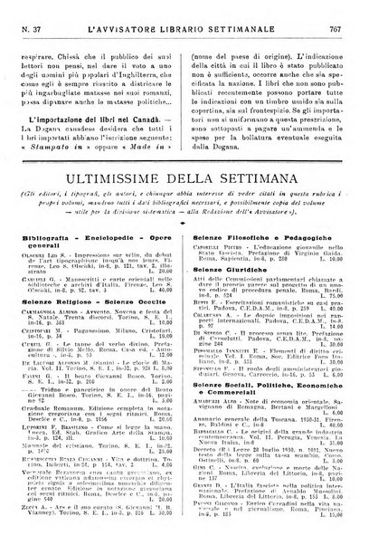 L'avvisatore librario settimanale bollettino bibliografico